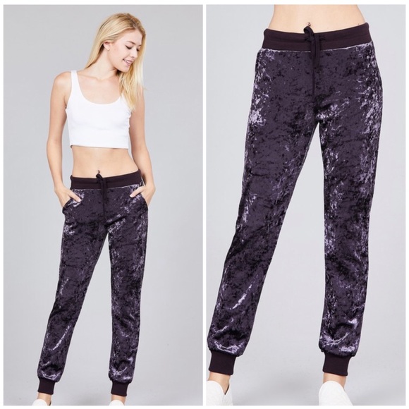 BLACK ICE VELVET DRAWSTRING - PANT - Picture 3 of 4